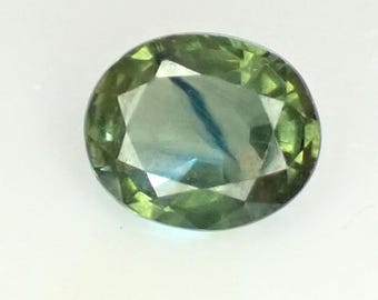 0.76 Carat Oval 6.06 x 5.06 x 2.75 mm Bi Colour Green-Blue Hue Natural Australian Parti Sapphire Loose Rare Gemstone, OPS135