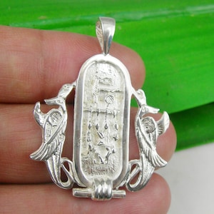 Large Egyptian Kartouch Unisex Pendant Genuine 925 Sterling Silver - Australian Made Jewellery - P1609AJ