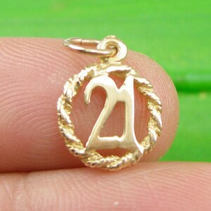 Number 12 in A Circle Birthday Small Charm Pendant Genuine 375 9ct 9k Yellow Gold or 750 18k 18ct - Australian Made - C2023