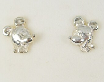 Mickey Mouse Cartoon Studs Oorbellen Echt 925 Sterling Zilver - E5004