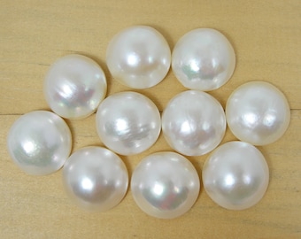 Wholesale 15-16mm Round A-Graded Quality White-Cream Pinkish Hues Colour Australian Grown Mabe Pearl Saltwater Loose Pearls