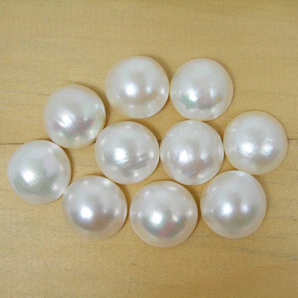 Wholesale 15-16mm Round A-Graded Quality White-Cream Pinkish Hues Colour Australian Grown Mabe Pearl Saltwater Loose Pearls