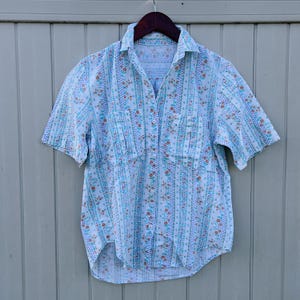 Vintage 90s Cherokee Floral Blouse Size Medium