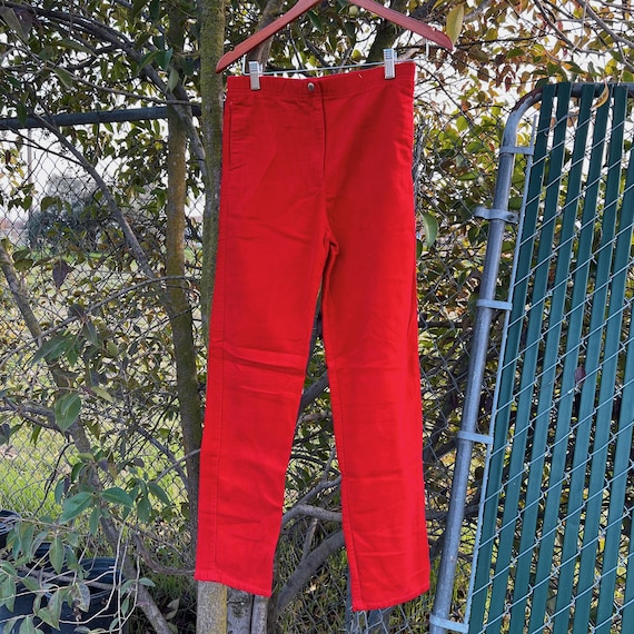 Vintage 80s Chego Sweats Dd Red Corduroy Pants 27