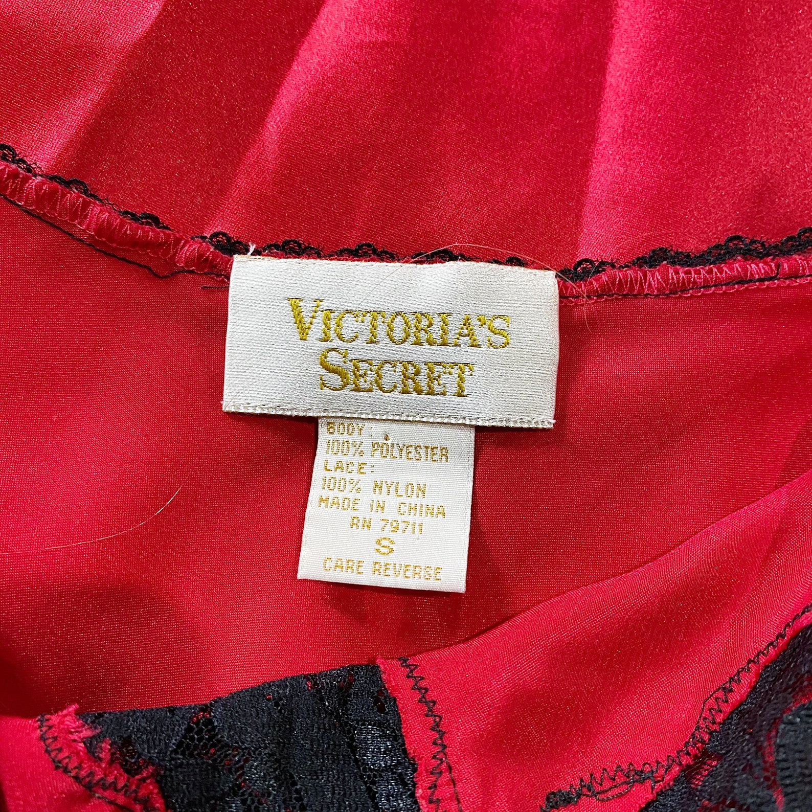 80s Victoria's Secret Gold Label Chemise Small Red Black | Etsy