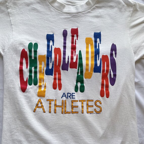 80s Cheerleading T-Shirt Size Medium Small Signat… - image 3