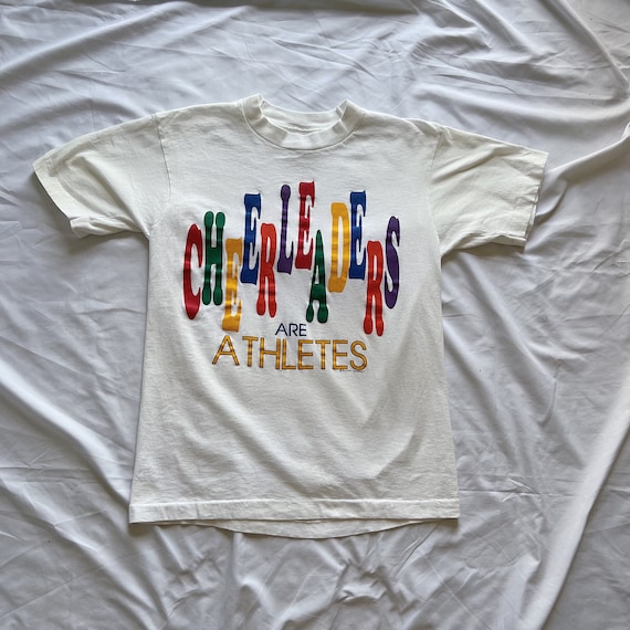 80s Cheerleading T-Shirt Size Medium Small Signat… - image 1