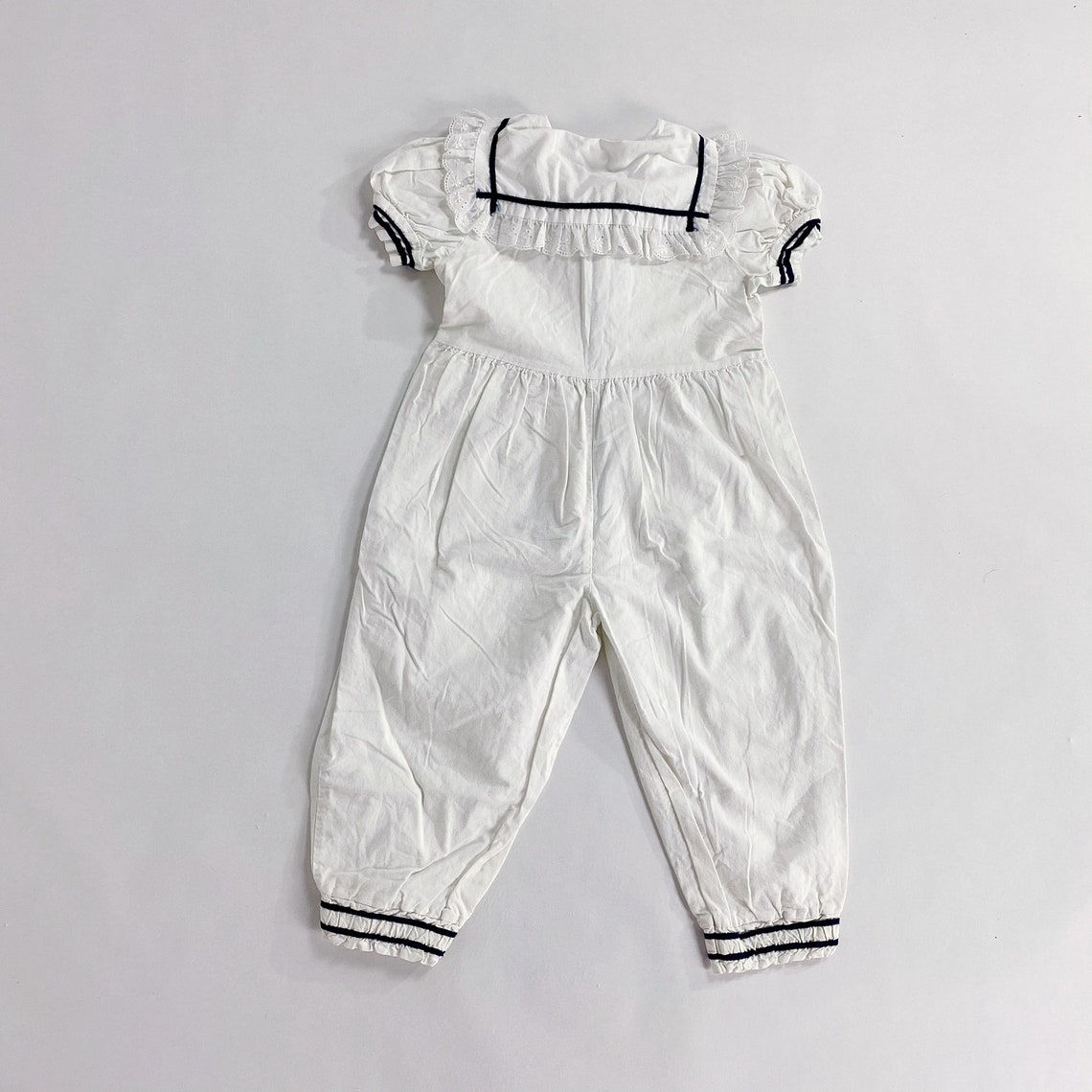 70s Jumpsuit 4T White Navy Blue Girls Toddler Kids Sailor | Etsy