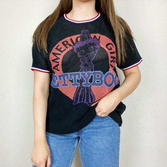 Vintage 1990s Betty Boop American Girl Black Mesh
