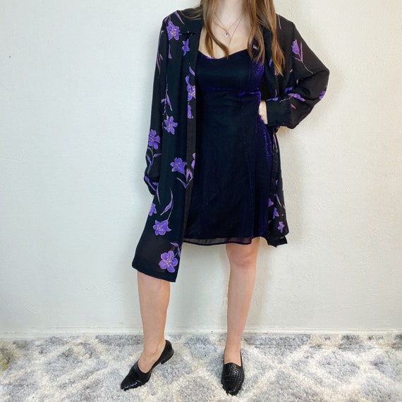 Vintage 1990s All That Jazz Purple Metallic Dress