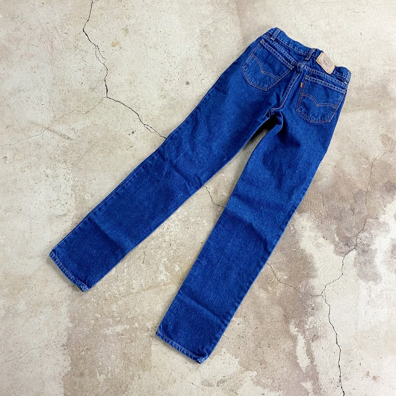 80s Levi/'s 506 Jeans 24 Waist 25 Blue Student Fit Dark Wash Denim Women/'s Straight Leg Orange Tab High Waisted Rare Vintage Pants 90s