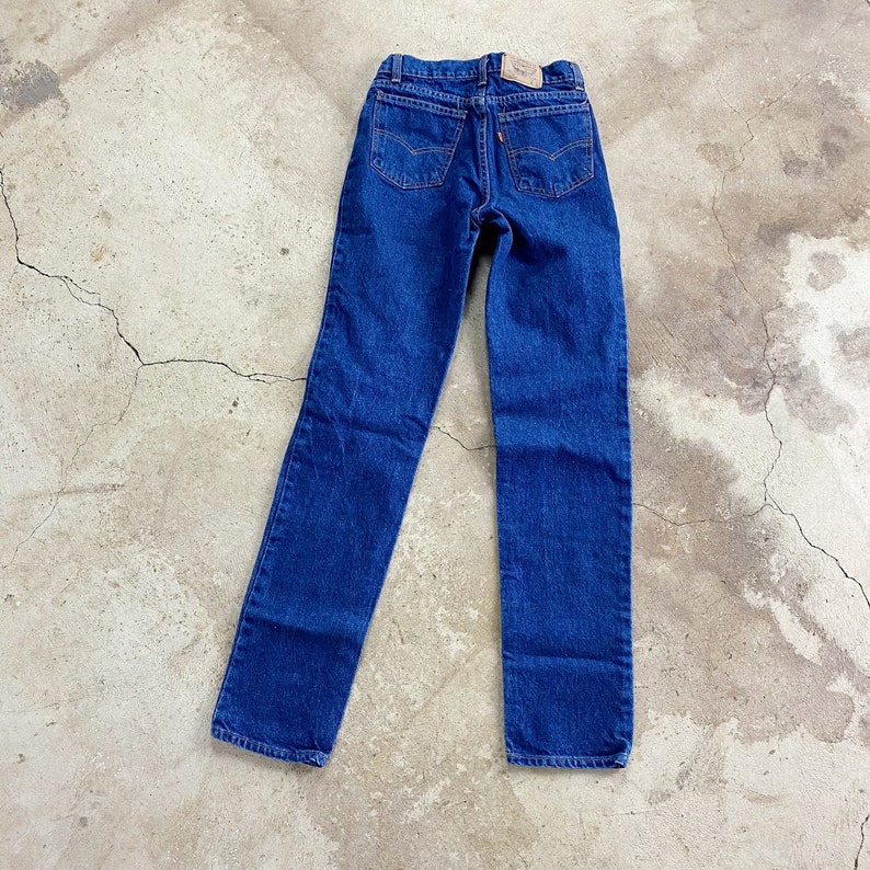 80s Levi/'s 506 Jeans 24 Waist 25 Blue Student Fit Dark Wash Denim Women/'s Straight Leg Orange Tab High Waisted Rare Vintage Pants 90s
