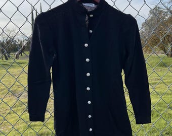 Vintage 80s St. John by Marie Gray Black Cardigan Size 2