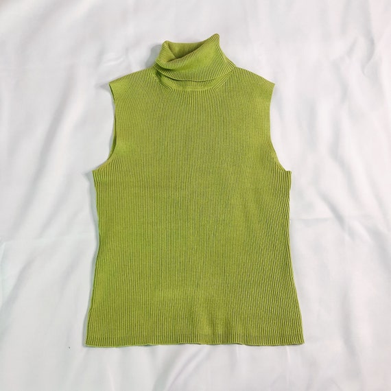 Vintage 1990s Worthington Green Ribbed Sleeveless