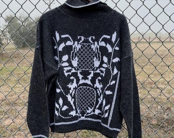 Vintage 80s Keren Grey Sweater Size Large XL