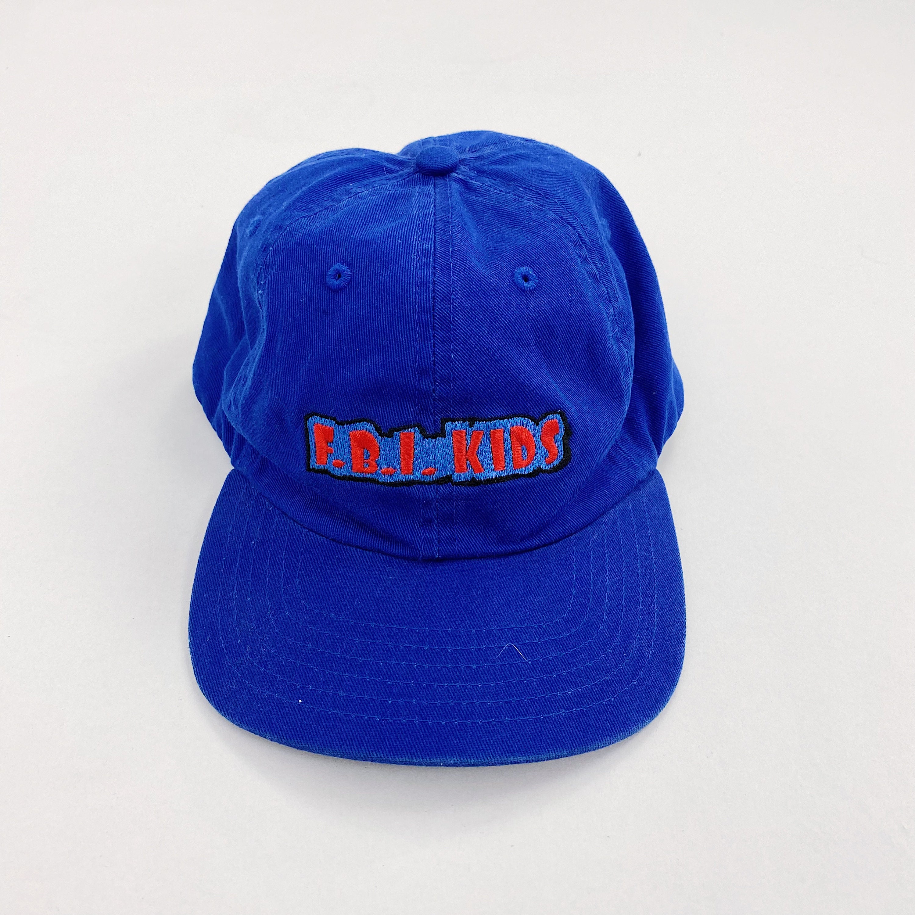 90s FBI Kids Hat Blue Baseball Cap 