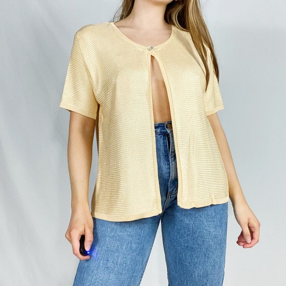 90s Mix Nouveau Cardigan 14 XL Large Yellow Orange