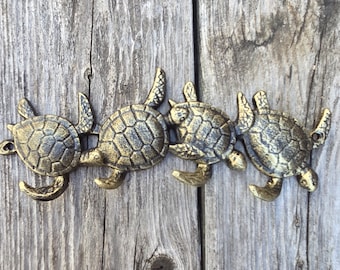 Turtles, turtle hook, coat hook, tortoise, animal hook, towel hook, childs room decor, unusual hooks, iron wall hook, iron wall hook