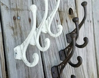 wall hook, coat hook, towel hook, cast iron wall hook, entry hooks, industrial hooks, bathroom hook, vintage hook, dual hook, victorian hook