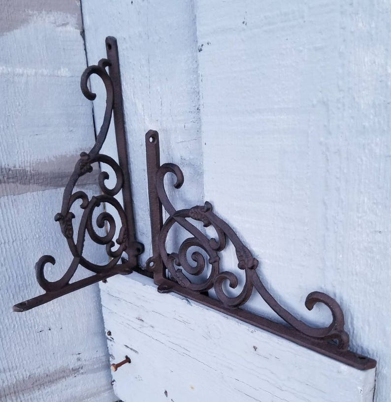 Corner Brackets Shelf Brace Iron Shelf Mount Rustic Corner Etsy