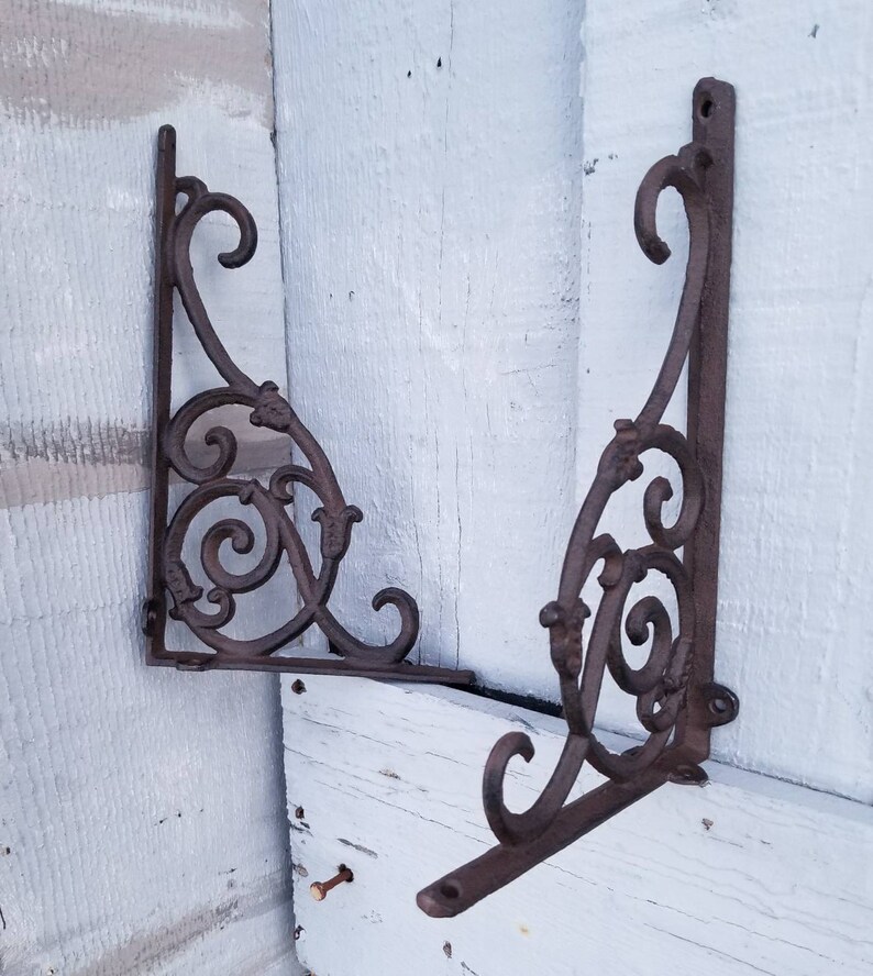 Corner brackets shelf brace iron shelf mount rustic corner Etsy