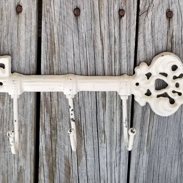 Wall hook, key holder, coat hook, Skeleton key, rustic wall hook, jewlery hook, leash holder, entry decor, towel holder, iron anniversary