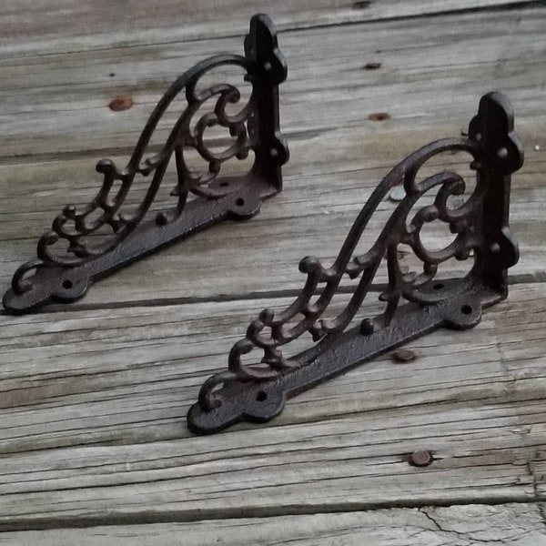 Corner brackets, shelf brace, iron shelf mount, rustic corner brackets, shabby chic shelf, corner bracket set