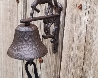 dinner bell, iron bell, horse, windchime, ranch decor, welcome sign, equine, welcome decor, dinner bell, garden decor, patio decor, charming