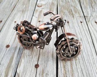 Motorcycle, harley, gifts for him, dirtbike gift, upcycled motorcycle, motorcycle gift, upcycled art, biker gift, motorcycle art, sturgis,MC