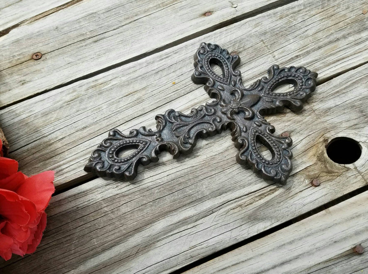 Cross, Wall Cross, Metal Cross, Iron Cross, Fleur-de-lis, Ornate