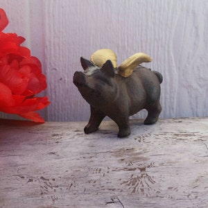 pig, rustic pig, flying pig, when pigs fly, iron pig, piglet, pig with wings, metal pig, swine, farm decor, piglet, bacon, angel wings