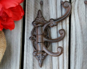 wall hook, Iron hook, coat hook, cast iron hook, towel hook, wall decor, rustic hook, entry hook, bathroom hook, rustic, decor, organizing