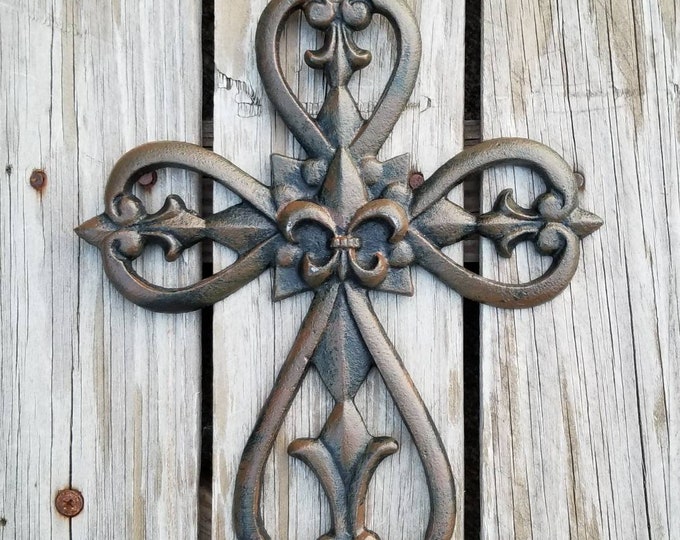 Cross Wall Cross Rustic Cross Cast Iron Cross Wall Decor Etsy