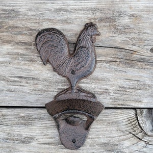 Beer Bottle Opener, wall mount bottle opener, rooster, bottle opener, chicken, beer decor, beer bottle opener, Man Cave, beer decor