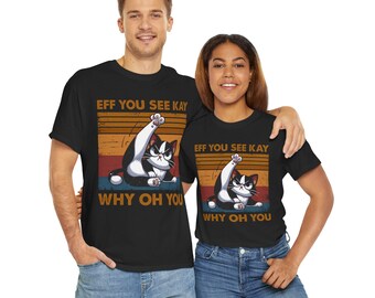 Eff You See Kay Why Oh You Grumpy Cat Koszulka z grubej bawełny