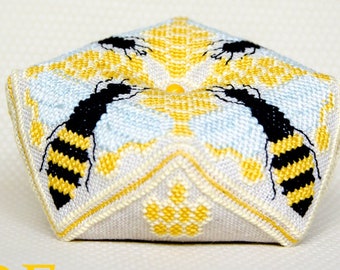 Summer Bee Biscornu - PDF CHART Cross Stitch Pattern/ biscornu pattern for Instant Download