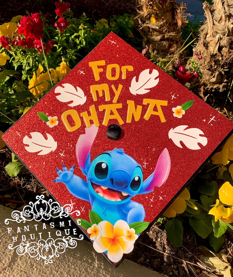 The Stitch themed Grad Cap Painting Art & Collectibles