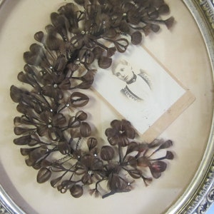 HUGE memento mori, QUALITY PIECE!! antique French hair work, gimp work, mourning frame, hair art; 23,6  x  19,7 inch ; Napoleon 3,  mm126