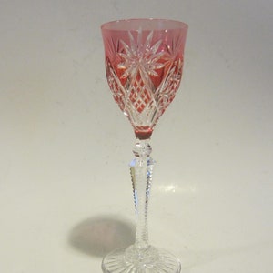 Antique Val Saint Lambert cut crystal liquer glass VSL Belgium, cut glass, early 1900