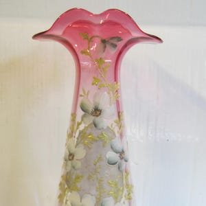 Antique French Legras enameled vase, art nouveau vase,St Denis, L & Cie, PERFECT condition! enameled flowers