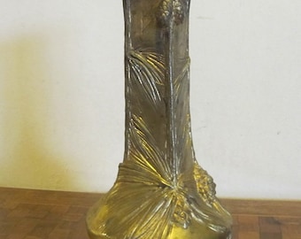 Antique bronze, art nouveau French gilt bronze vase by Albert Marionnet, ca 1900