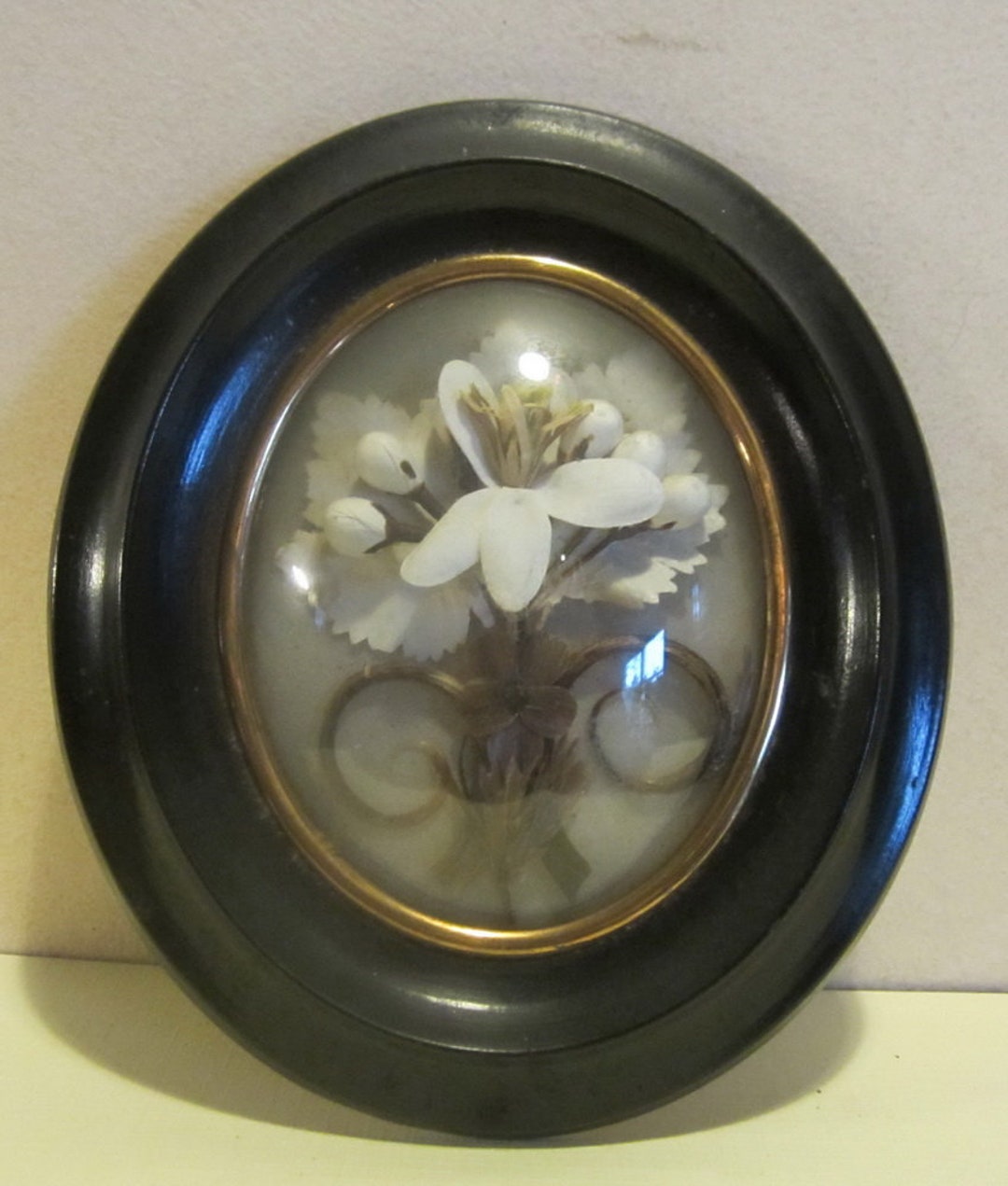 Antique Memento Mori Hair Work hair Art French Victorian