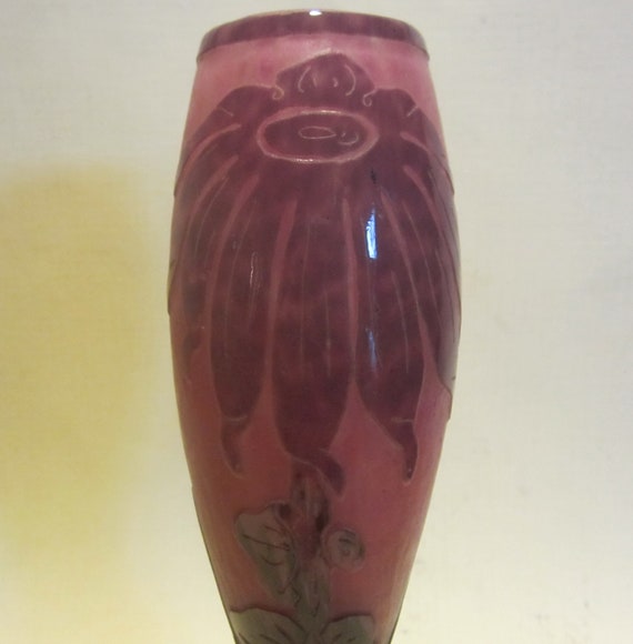 Antique Le Verre Francais Art Nouveau Vase , Schneider