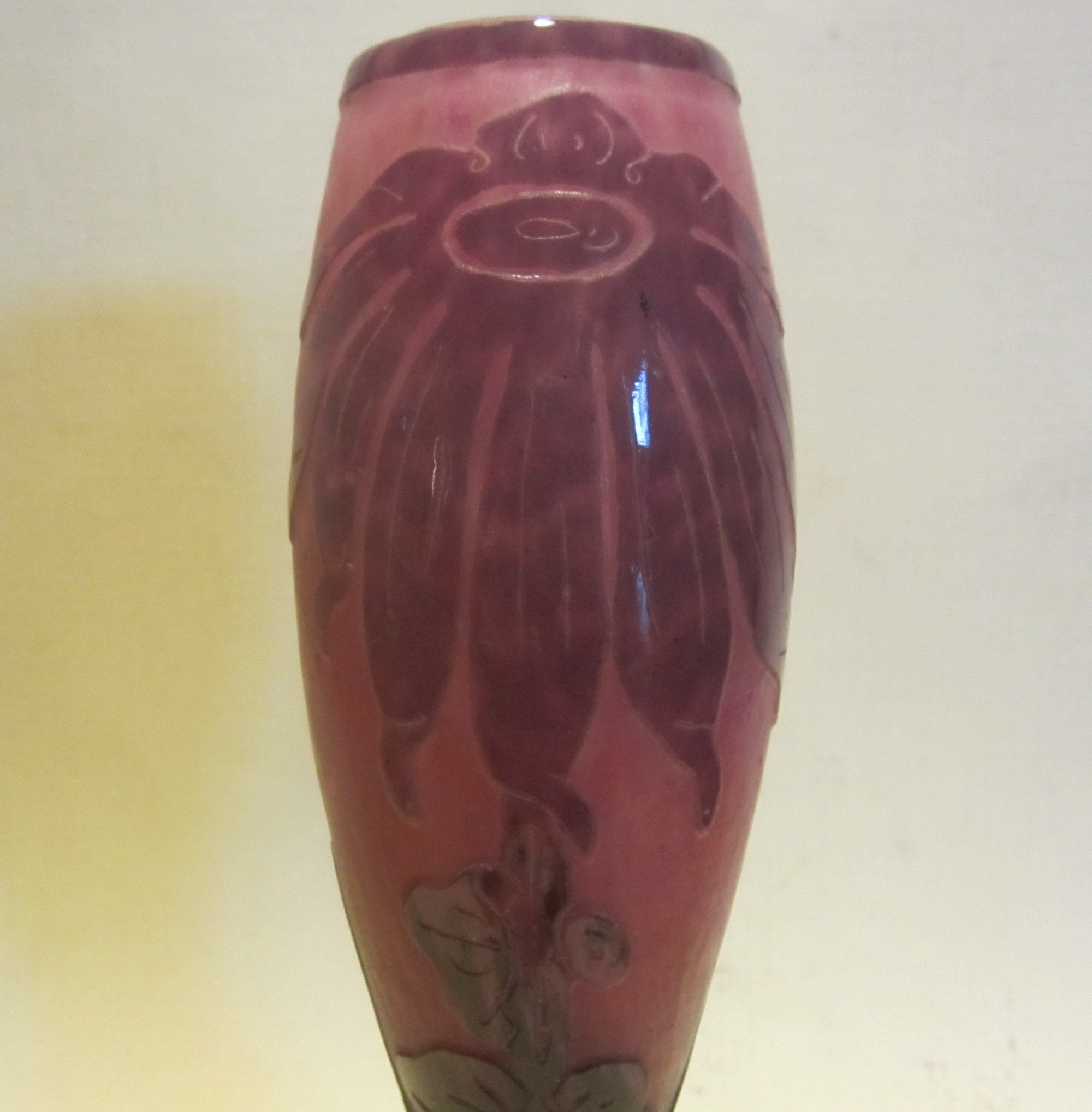Antique Le Verre Francais Art Nouveau Vase , Schneider, Small