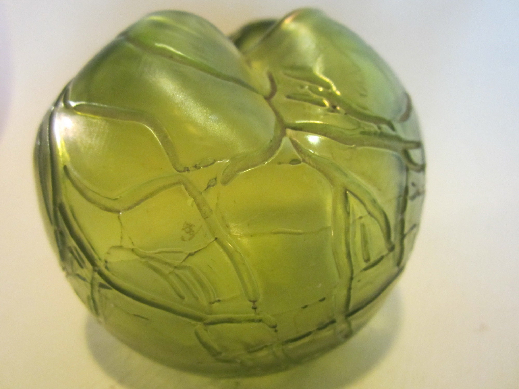 Antique Bohemian Glass Rose Bowl Vase Kralik Rindskopf Cfr. Etsy