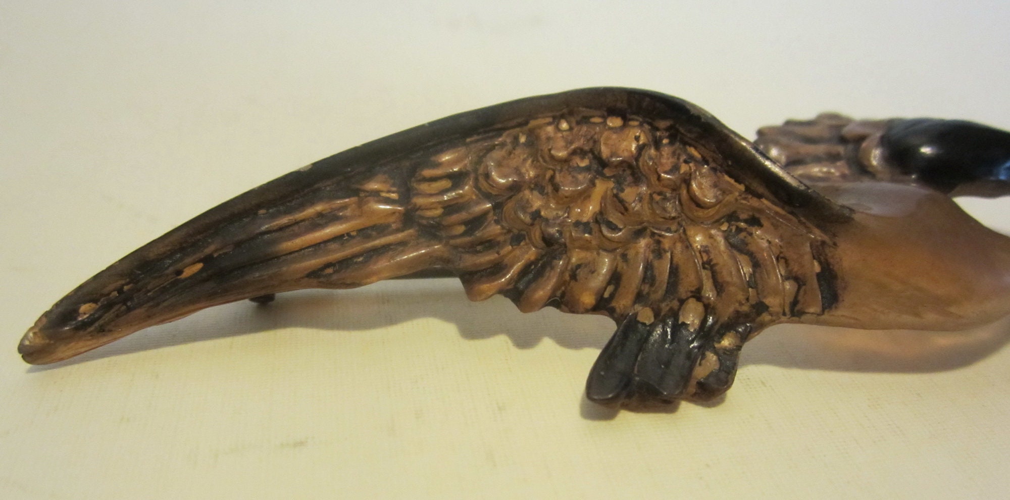 Broche Mouette Vintage 1900 En Corne - Signée Georges Pierre GIP - 103 X 20 Mm