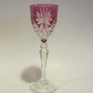 Antique Val Saint Lambert cut crystal liquer glass VSL Belgium, cut glass, early 1900