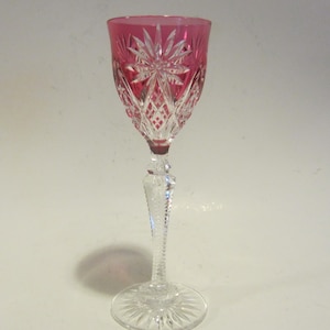 Antique Val Saint Lambert cut crystal liquer glass VSL Belgium, cut glass, early 1900
