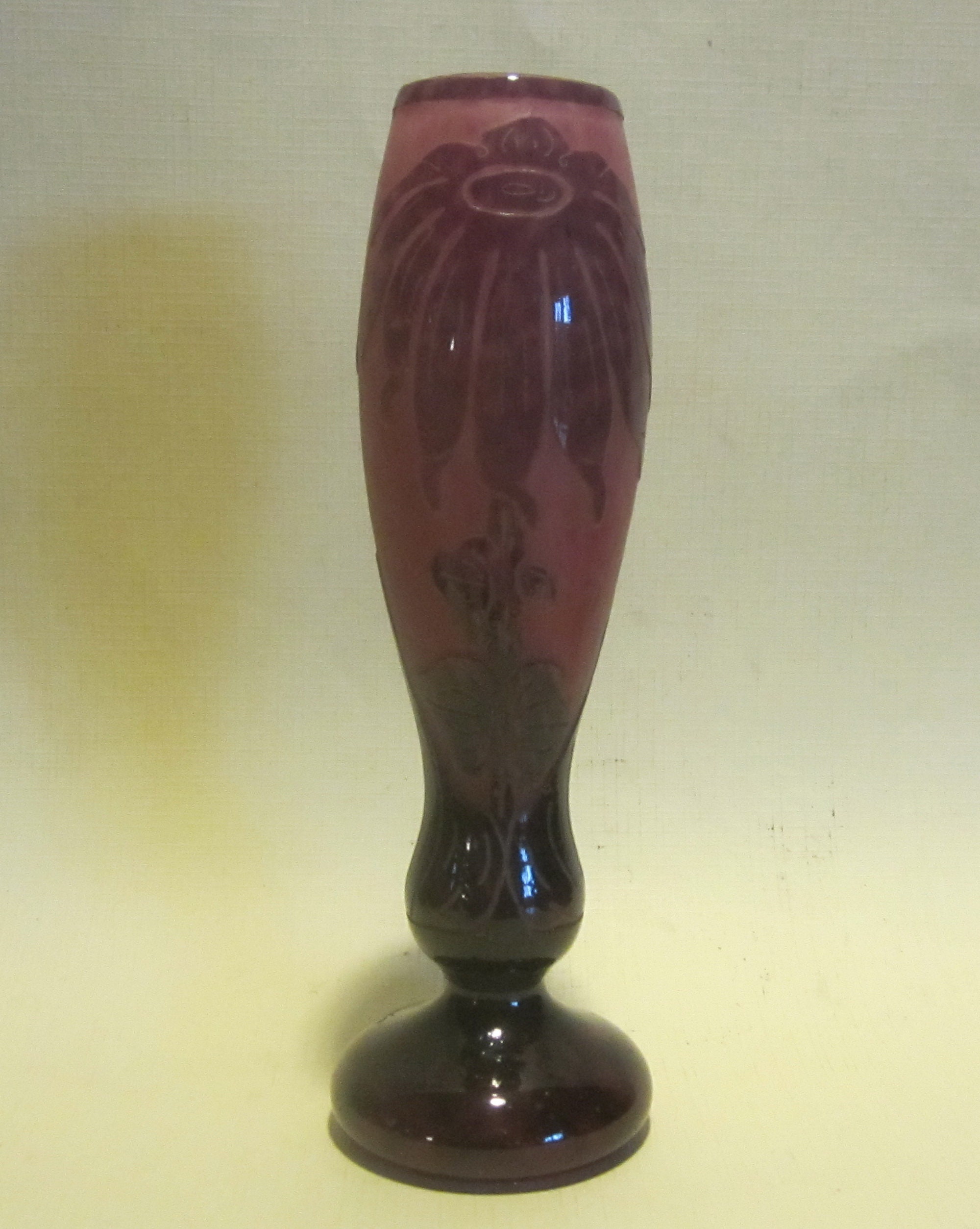 Antique Le Verre Francais Art Nouveau Vase , Schneider, Small