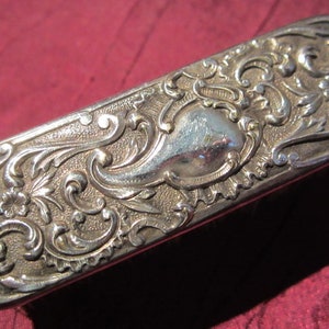 Antique silver mustache brush, moustache brush with beautiful  decoration. Rare grooming accessory! ca 1900